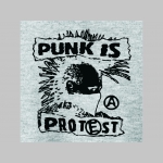 Punk is Protest mikina s kapucou stiahnutelnou šnúrkami a klokankovým vreckom vpredu 